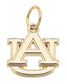 Auburn Tigers AU logo charm in 18K triple gold plated finish for bracelets and necklaces
