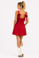 Red Bow Strap Fit & Flare Mini Dress