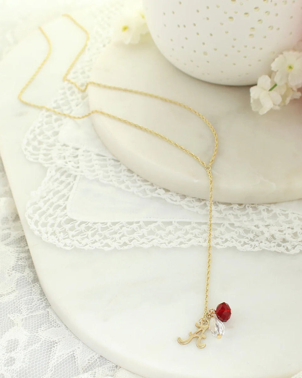 Alabama Crimson Tide Gold Y Necklace