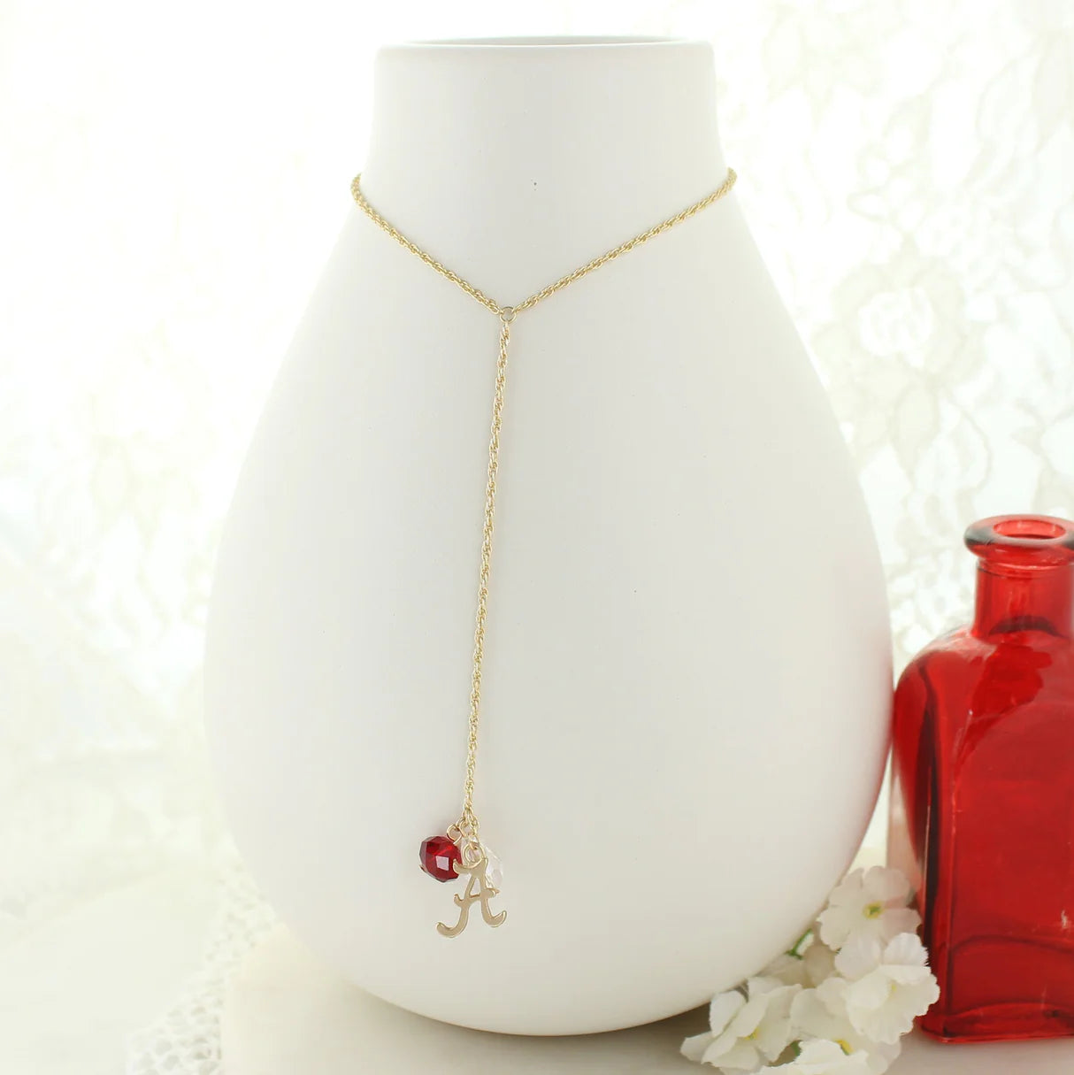 Alabama Crimson Tide Gold Y Necklace