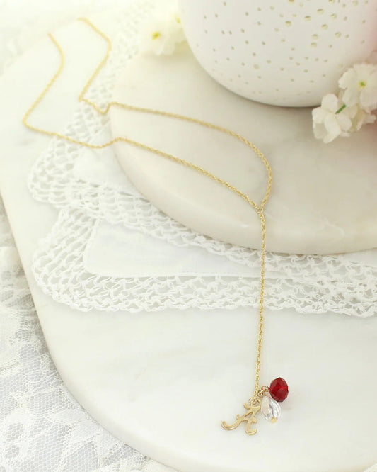 Alabama Crimson Tide Gold Y Necklace