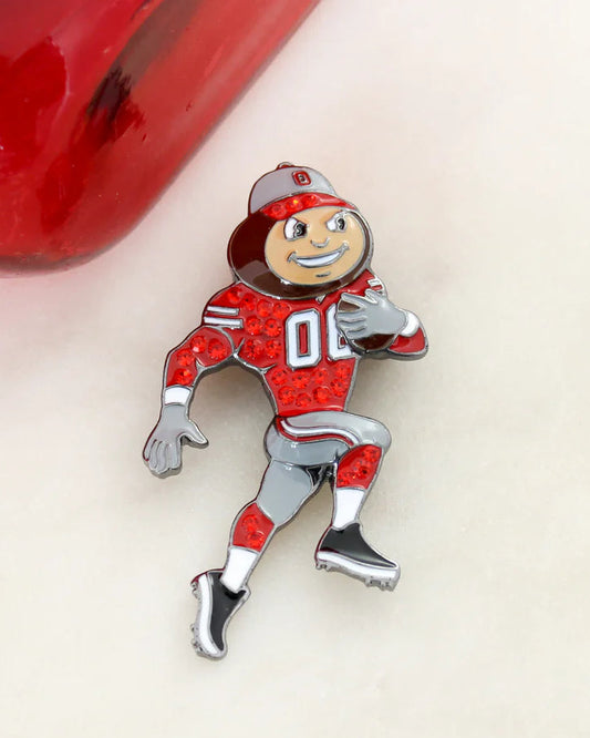 Ohio State Brutus Crystal Pin – Officially Licensed Buckeye Game Day Accessory