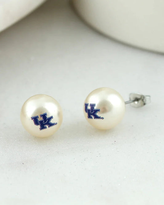 Kentucky Wildcats Pearl Stud Earrings – UK Logo Game Day Jewelry