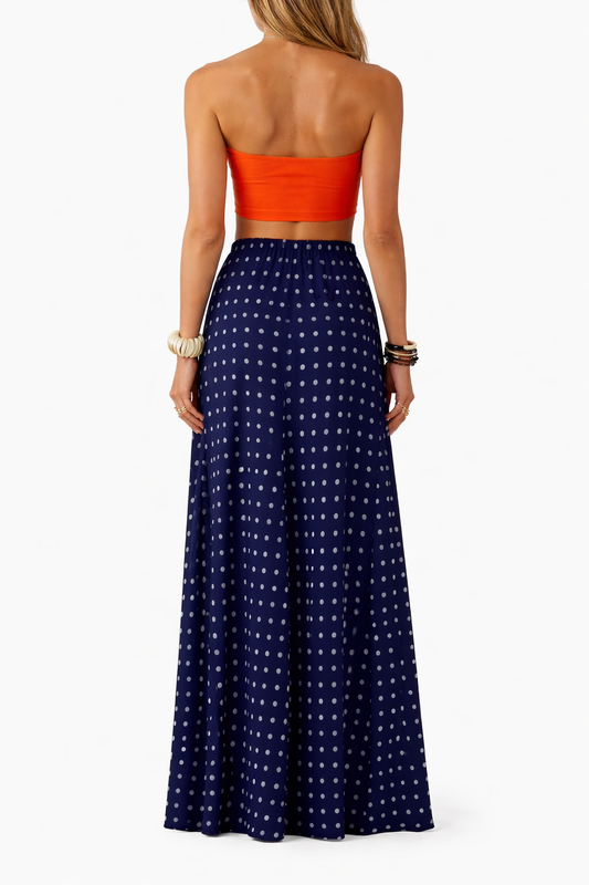 Royal Blue Polka Dot Maxi Skirt – Game Day & Everyday Style