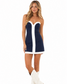 Navy & White Color Block Strapless Romper Dress