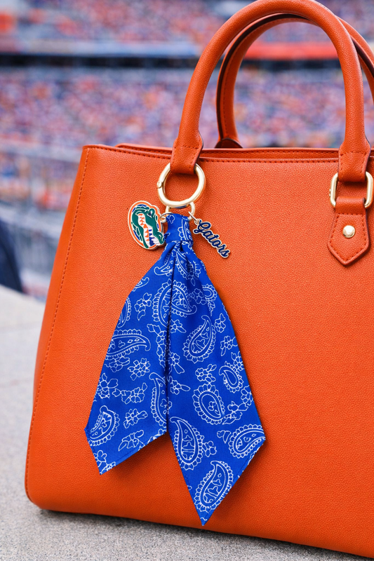 Florida Gators Bandana Bag Charm – Blue & Orange Game Day Accessory