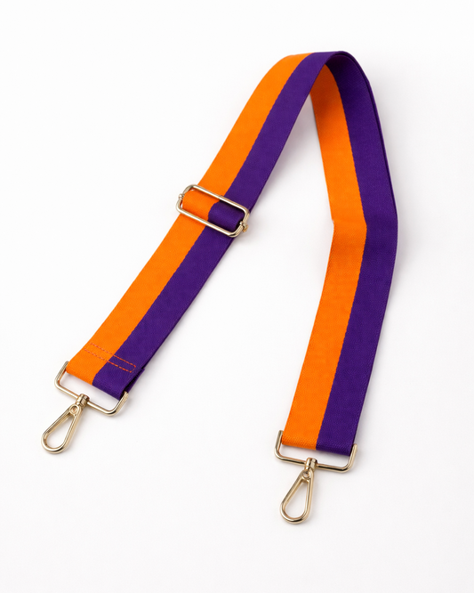 Orange & Purple Adjustable Purse Strap – 2” Wide Game Day Bag Strap