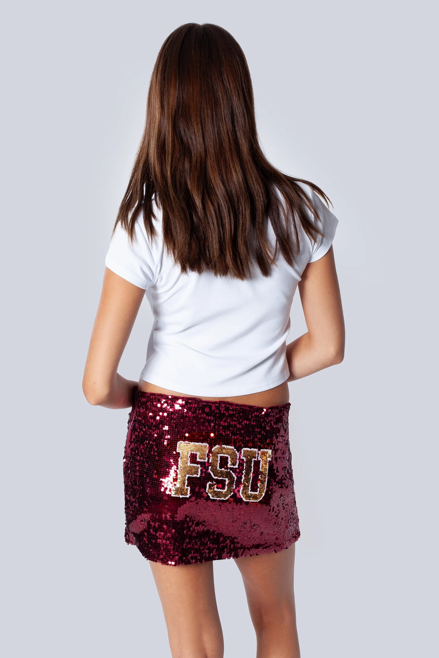 Florida State Sequin Mini Skirt – Garnet FSU Game Day Outfit