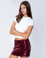 Florida State Sequin Mini Skirt – Garnet FSU Game Day Outfit