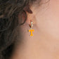 Tennessee Vols Gold Huggie Hoop Earrings | Orange Enamel Power T