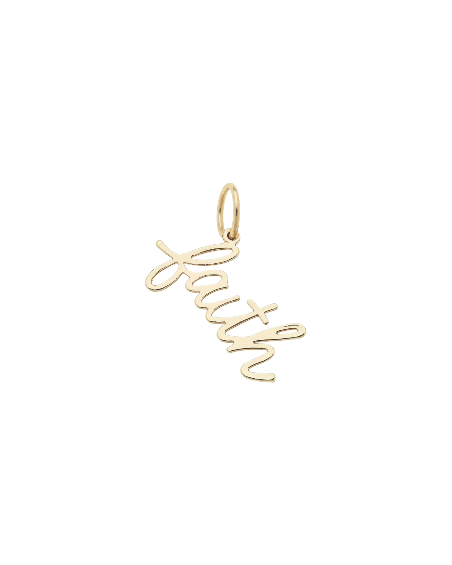 Gold Faith Script Charm