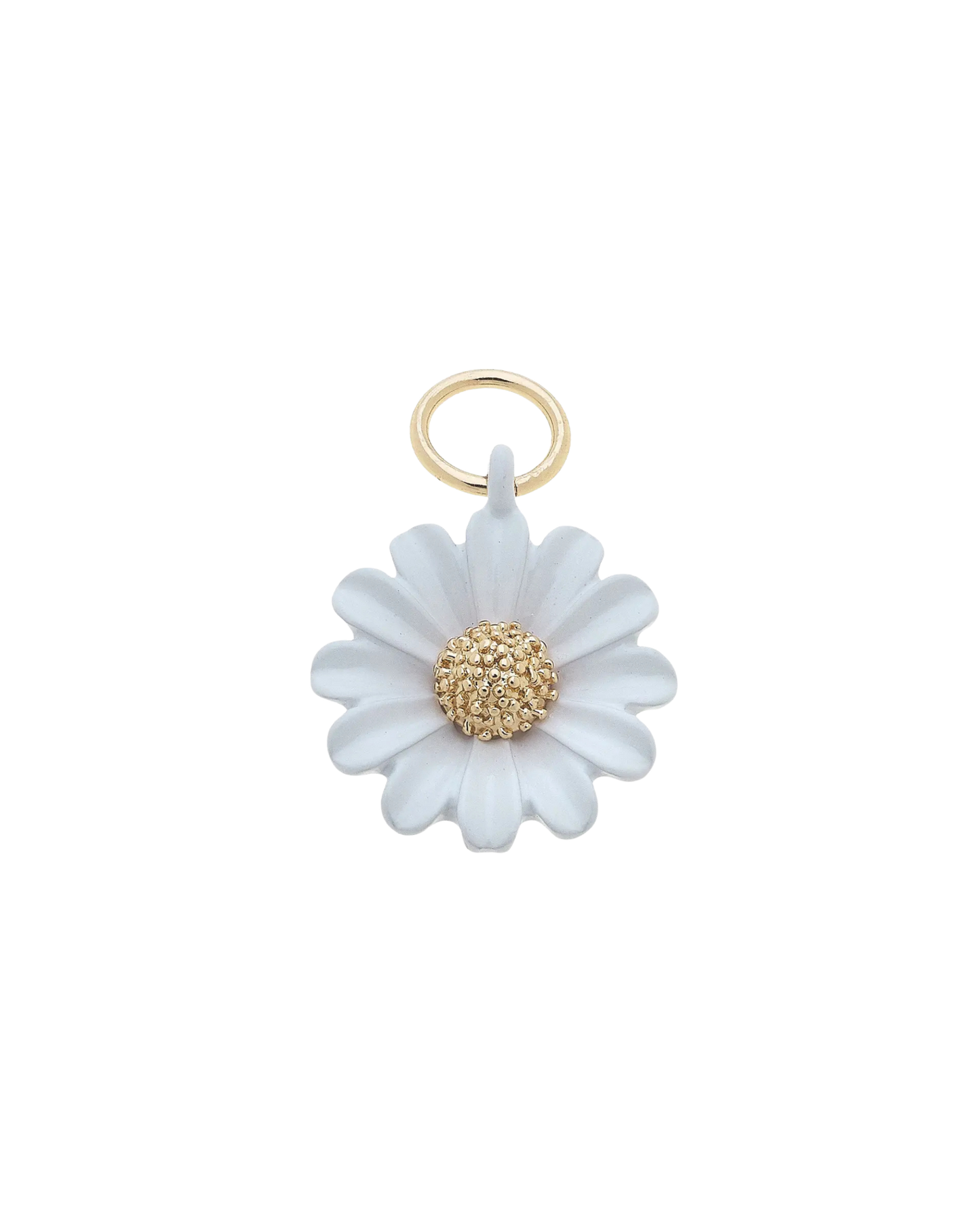 Daisy Enamel Flower Charm in White