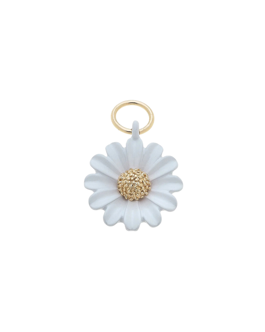 Daisy Enamel Flower Charm in White