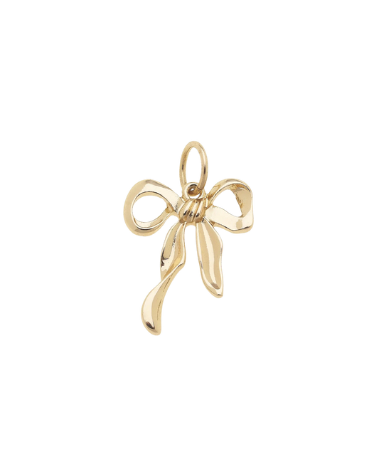 Gold Ribbon Bow Charm