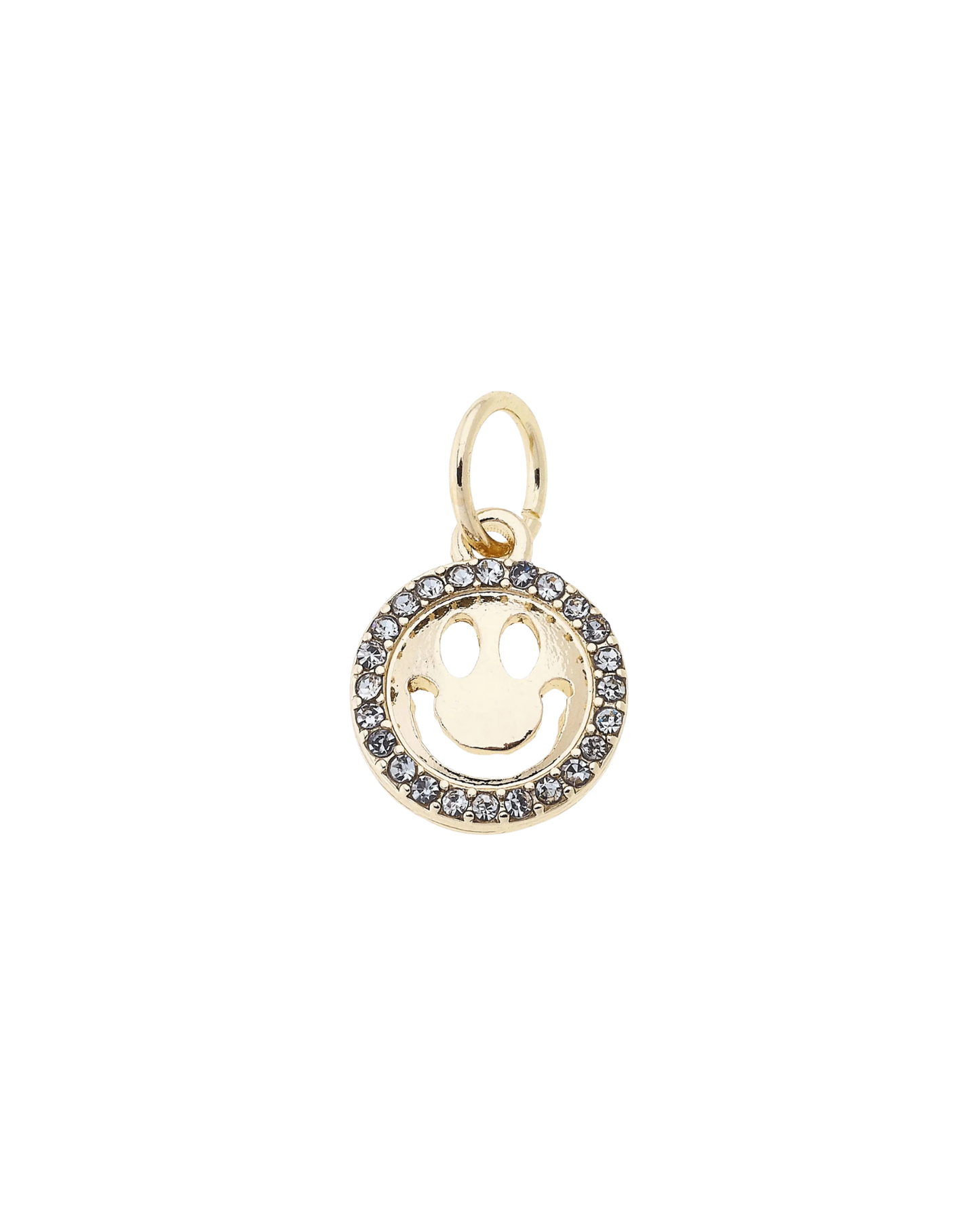 Gold Pavé Smiley Face Charm