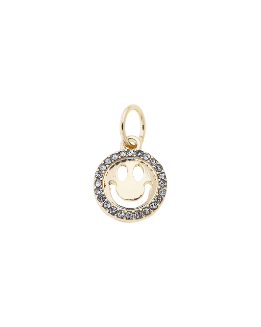 Gold Pavé Smiley Face Charm