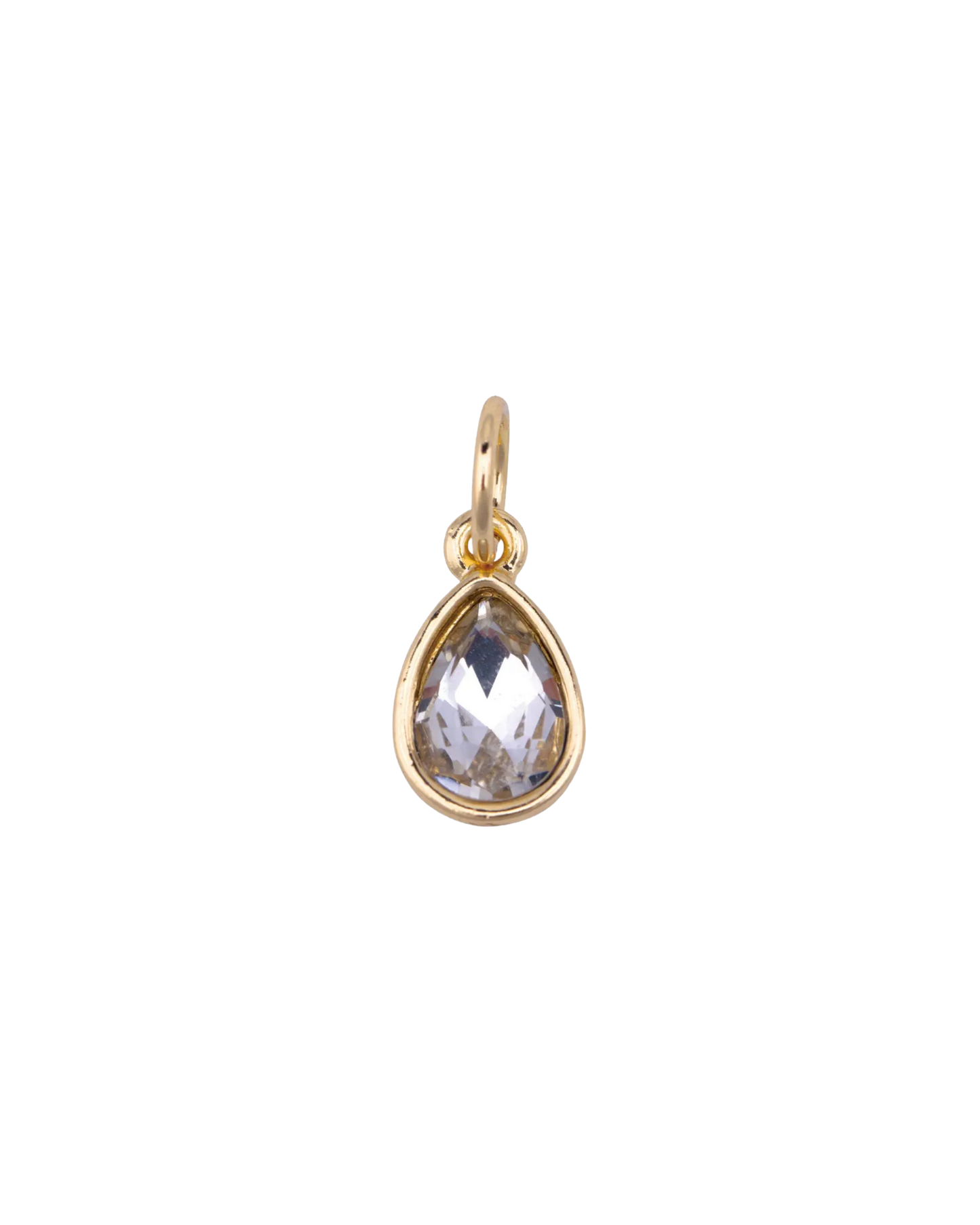 Rhinestone Teardrop Charm in Clear