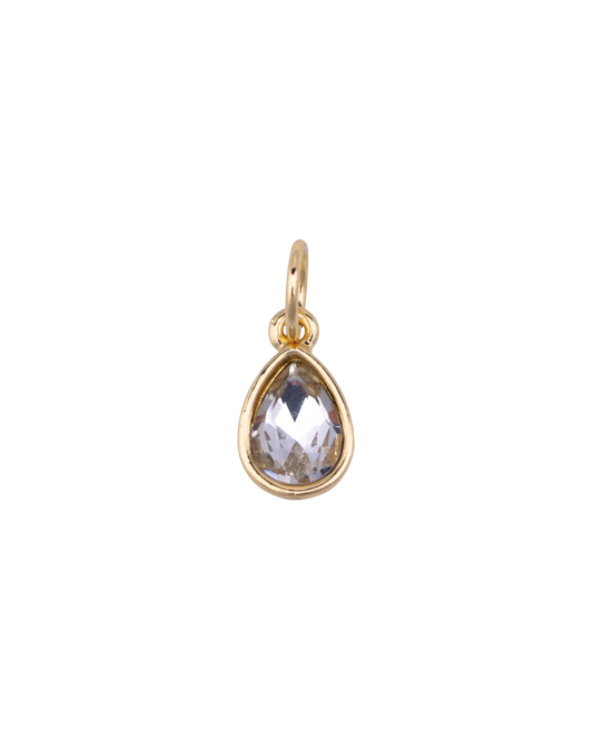 Rhinestone Teardrop Charm in Clear