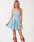 Blue Stripe Strapless Game Day Dress