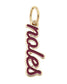 Official Florida State Seminoles Enamel Script Charm in garnet enamel with an 18K Triple Gold Plated finish for custom game day bracelets and necklaces.