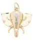 Gold elephant head charm for custom charm bracelets and necklaces