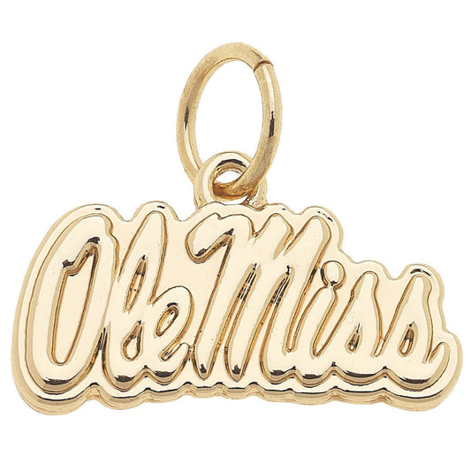 Ole Miss Rebels Gold Logo Charm