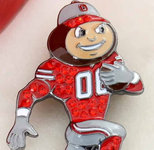 Ohio State Brutus Crystal Pin – Officially Licensed Buckeye Game Day Accessory