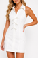 White Denim Bow Detail Mini Dress | Game Day Tailgate Outfit