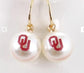 Oklahoma Pearl Drop Earrings – Game Day Statement Jewelry