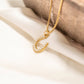 Gold Pearl Horseshoe Charm