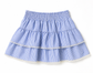 Sky Blue Stripe Ruffle Skort