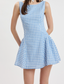 Blue Gingham Mini Dress – Sleeveless Game Day Dress