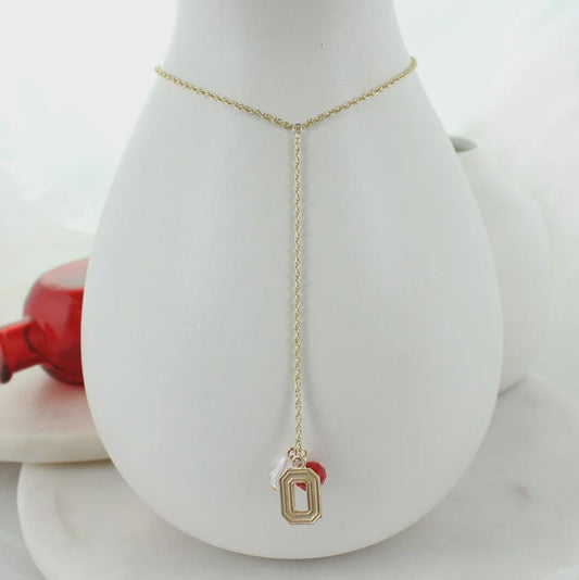 Ohio State Buckeyes Y-Drop Necklace – Gold Game Day Jewelry