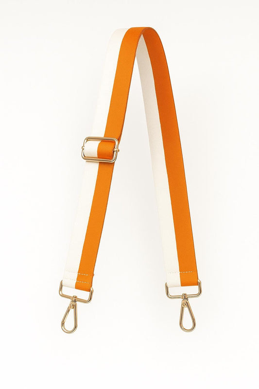 The Game Day Strap – Orange & White Adjustable Purse Strap