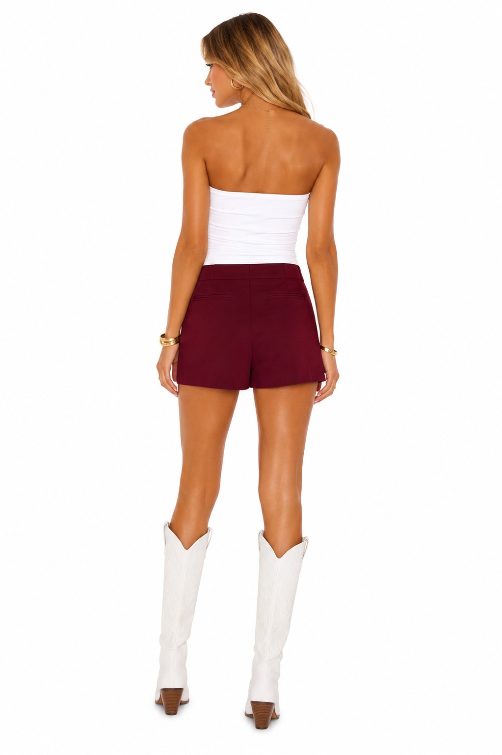Burgundy Tailored Game Day Mini Skirt