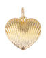 Gold ribbed heart charm for custom charm bracelets and necklaces featuring a textured heart design