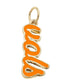 Official Tennessee Volunteers Enamel Script Charm in orange enamel with an 18K Triple Gold Plated finish for custom game day bracelets and necklaces.