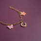 Gold Pearl Horseshoe Charm