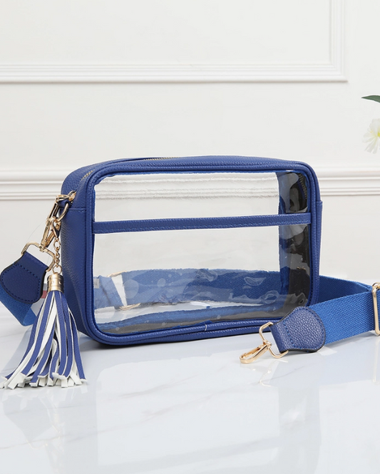 Royal Blue Clear Stadium Crossbody Bag