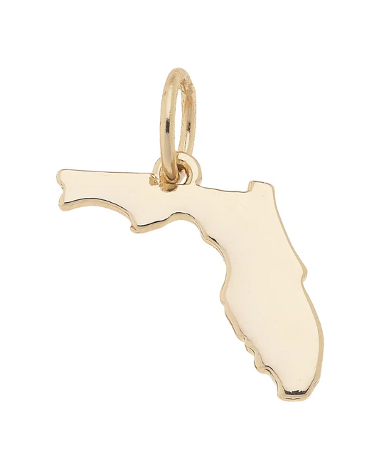 Gold Florida state charm for custom charm bracelet or necklace by Rally & Repeat