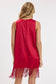 The Victory Fringe Mini Dress – Red Satin Game Day Dress