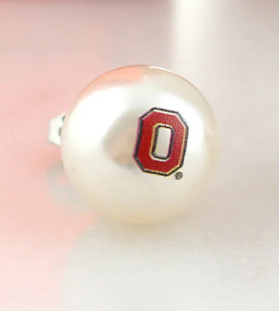 Ohio State Buckeyes Pearl Stud Earrings – Game Day Jewelry
