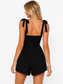Midnight Black Tie Strap Romper