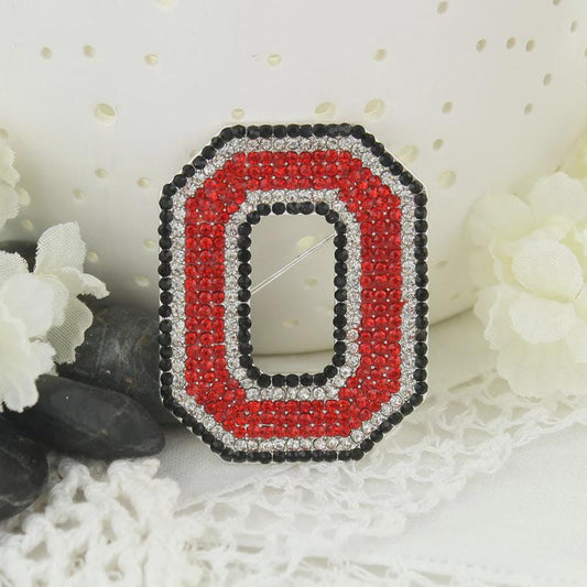 Ohio State Block O Crystal Pin – Buckeye Game Day Brooch