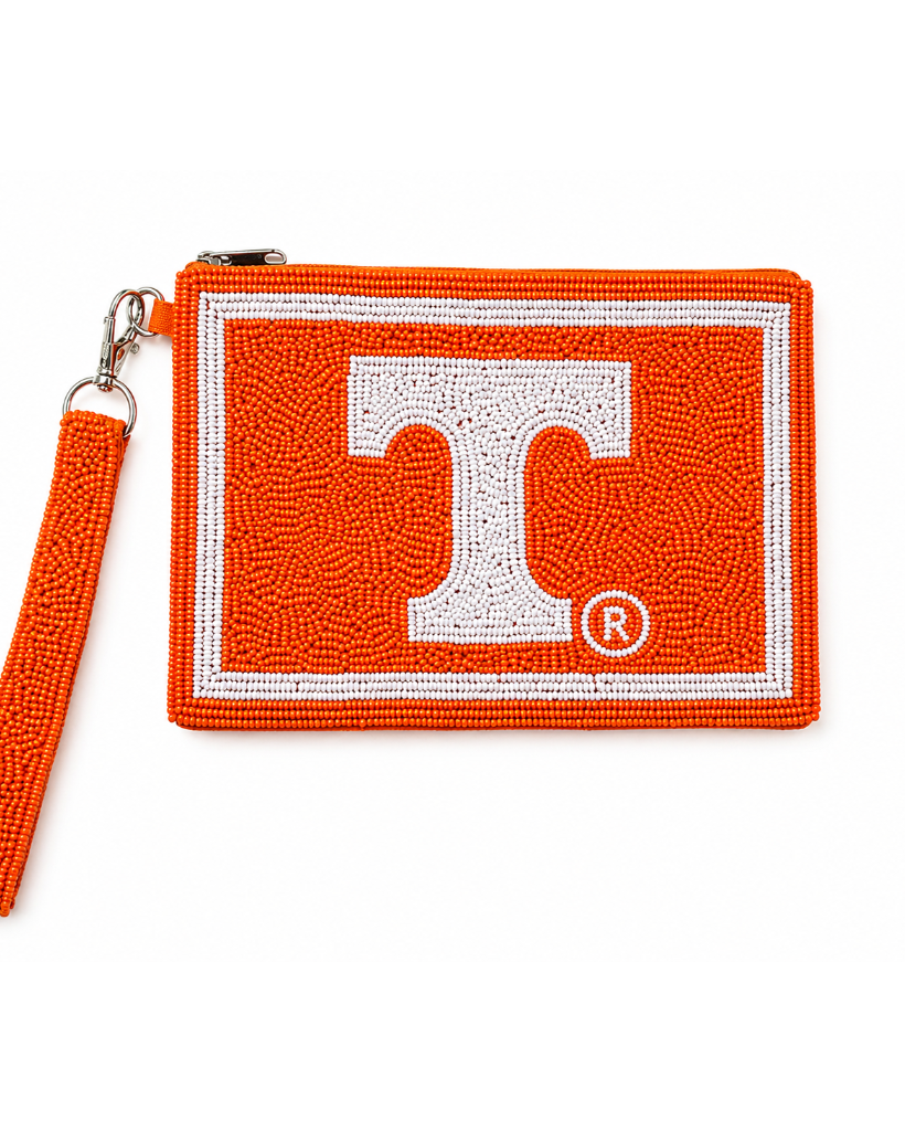 Tennessee Volunteers Beaded Wristlet Pouch