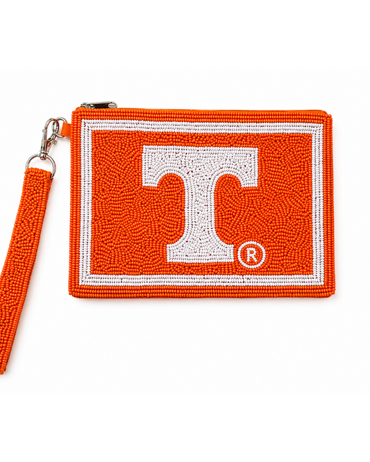 Tennessee Volunteers Beaded Wristlet Pouch
