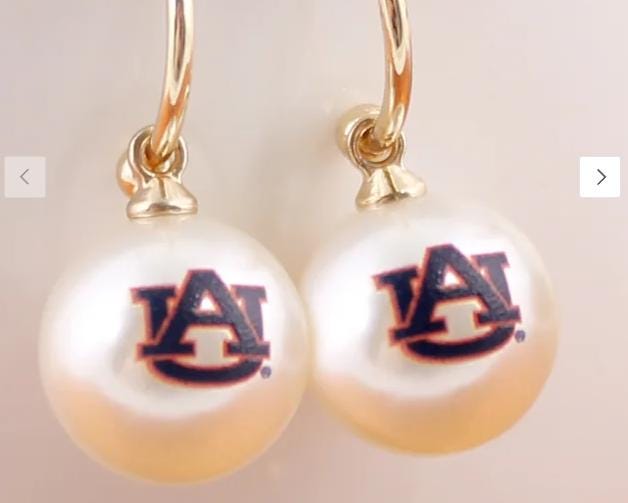 Auburn Tigers Pearl Drop Earrings – AU Logo Game Day Jewelry