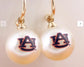 Auburn Tigers Pearl Drop Earrings – AU Logo Game Day Jewelry