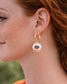 Florida Gators logo pearl hoop earrings worn on model with gold hoops